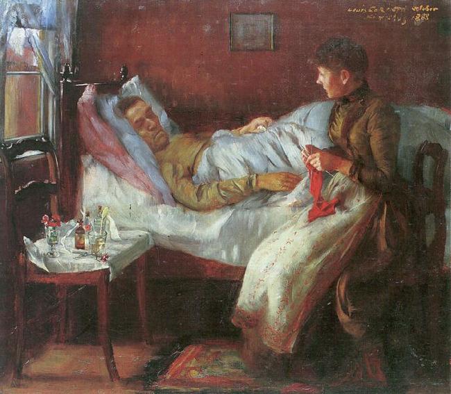 Lovis Corinth Vater Franz Heinrich Corinth auf dem Krankenlager Germany oil painting art
